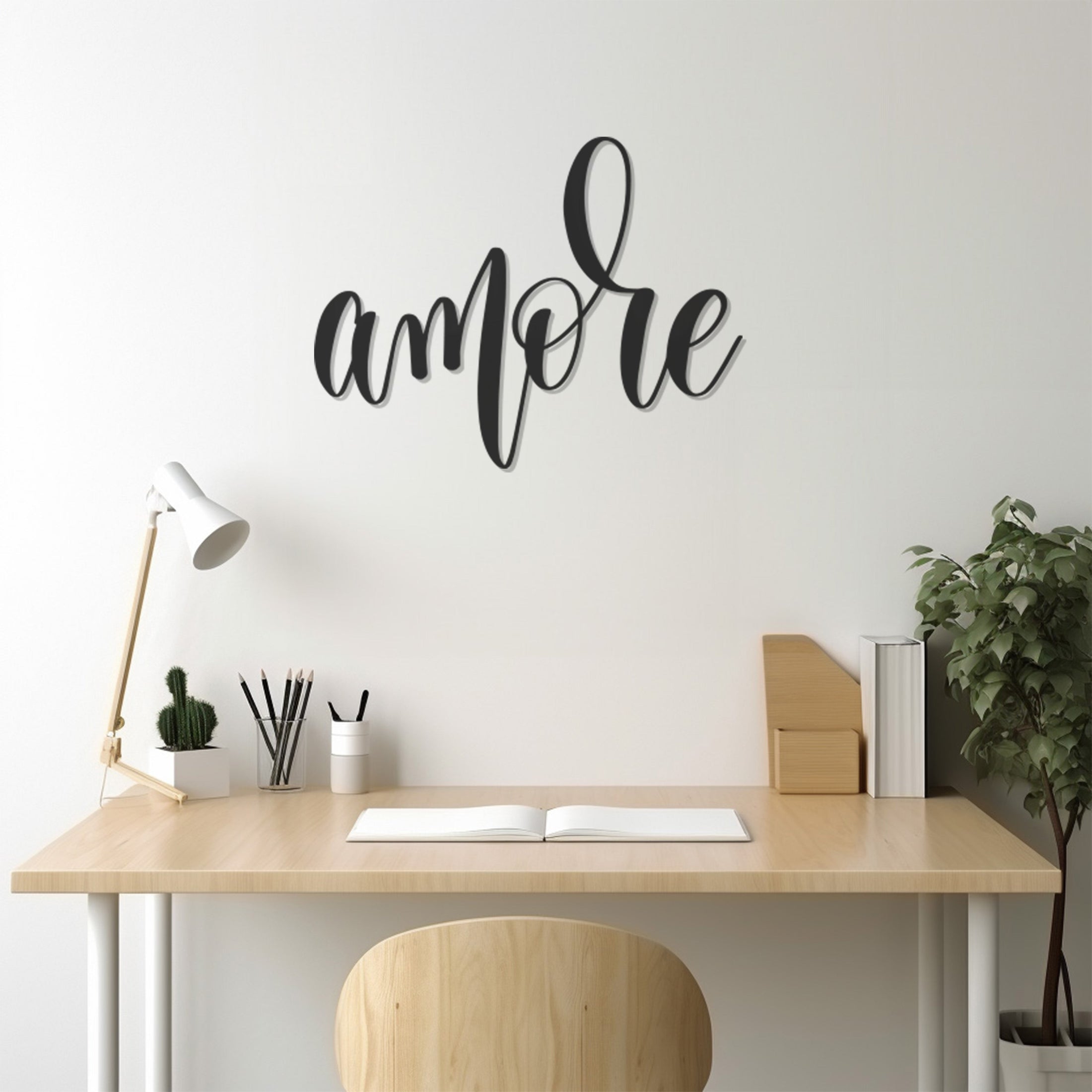 Metal Wall Decor With Amore Inscription