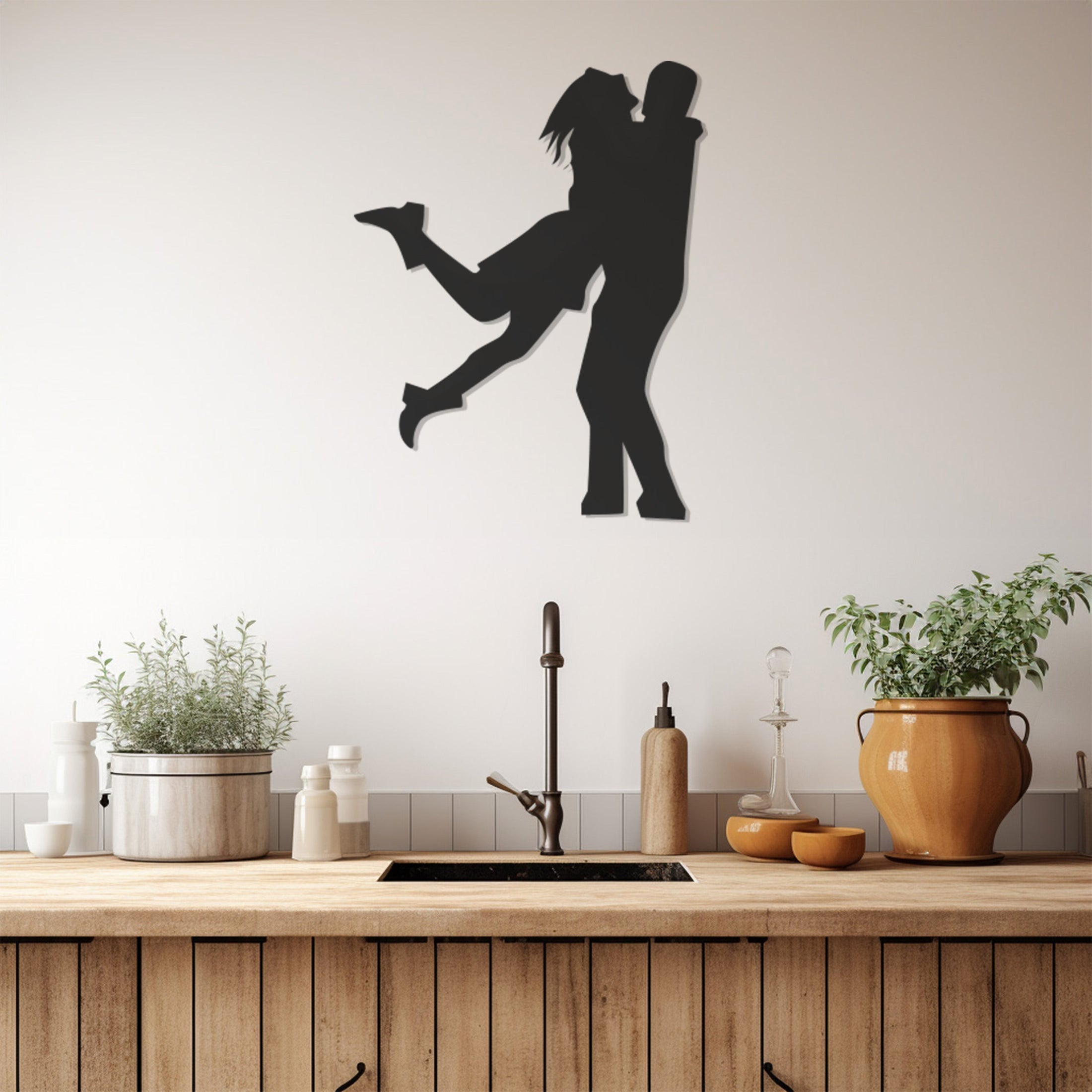 Spouses Hugging Metal Wall Art, Wall Decor, Metal Wall art