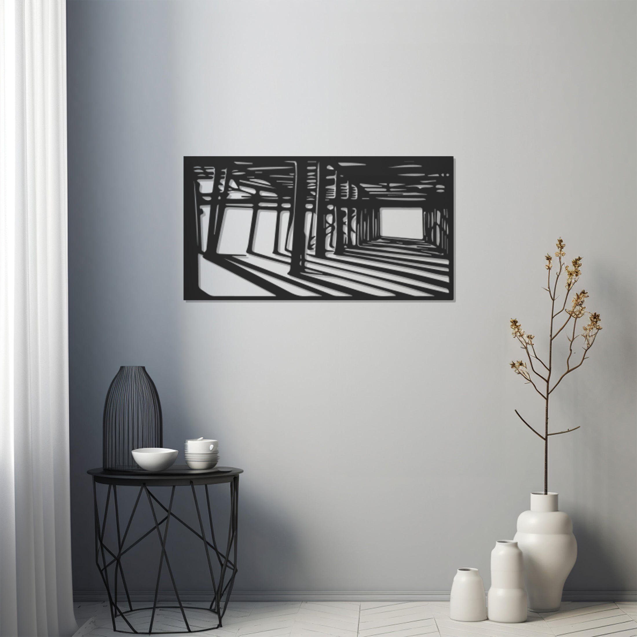 Shadowy Road Metal Wall Art