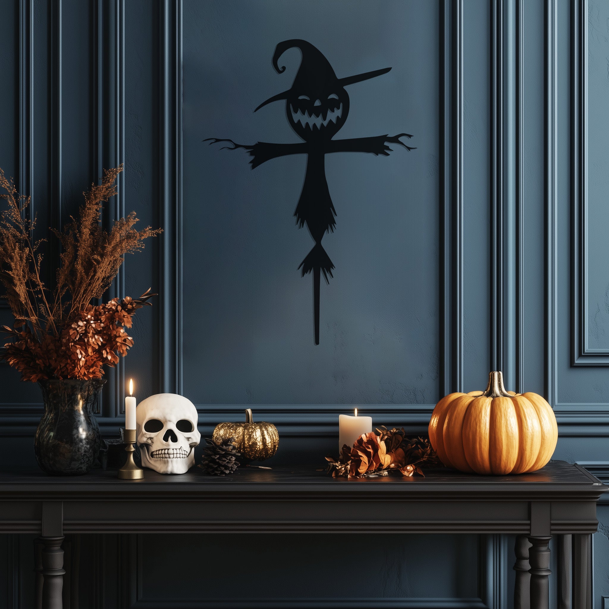 Scarecrow Halloween Theme Metal Wall Art