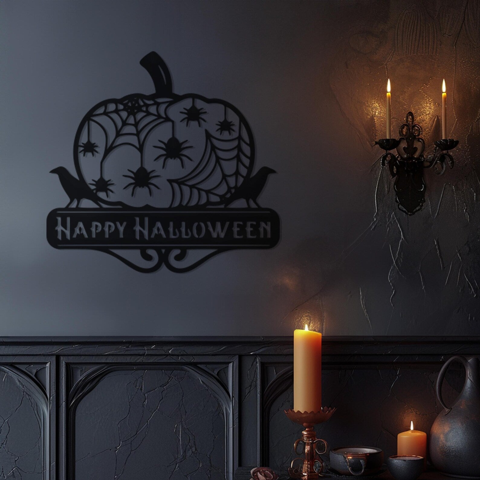 Happy Halloween Metal Wall Art