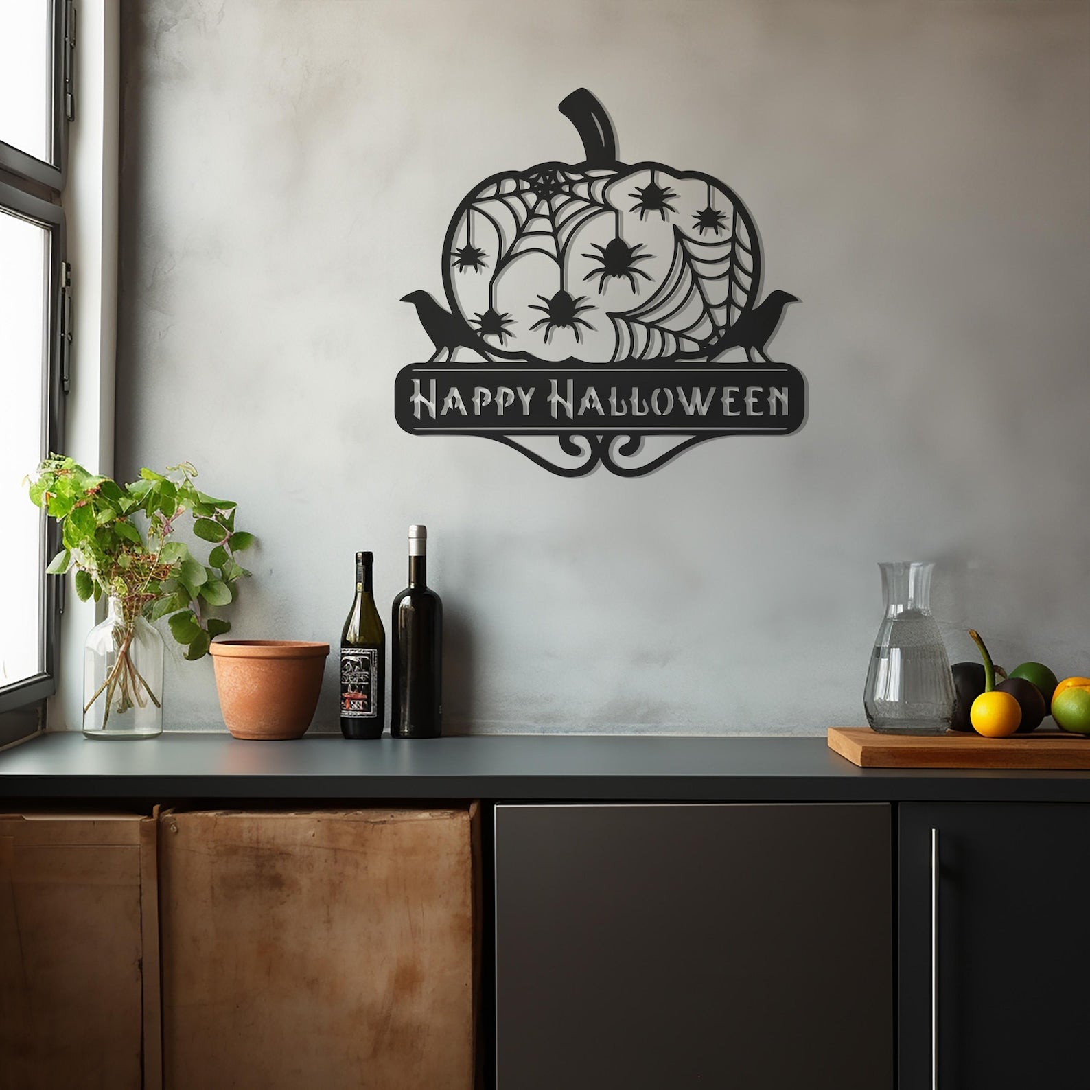 Happy Halloween Metal Wall Art