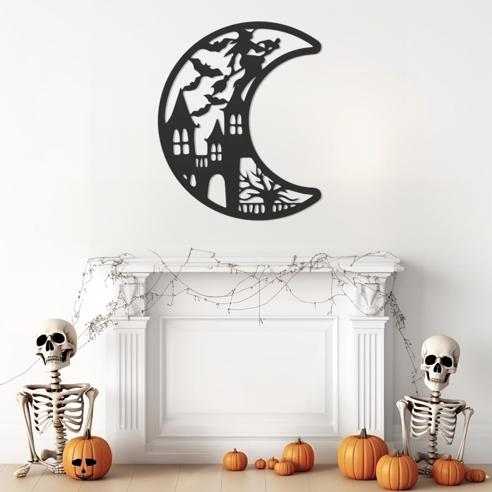 Scary Moon Halloween Theme Metal Wall Art