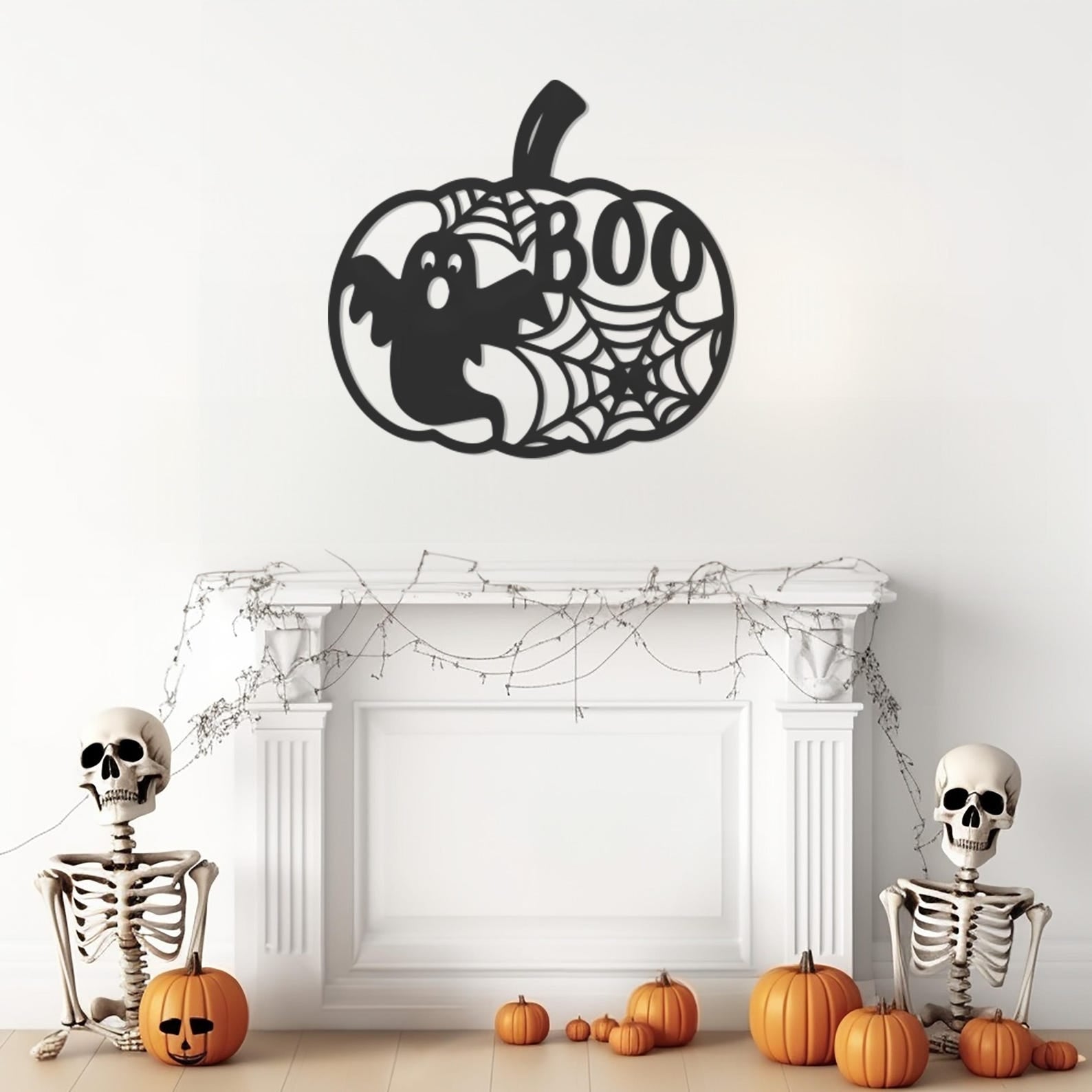 Boo Ghost Design Halloween Theme Metal Wall Art