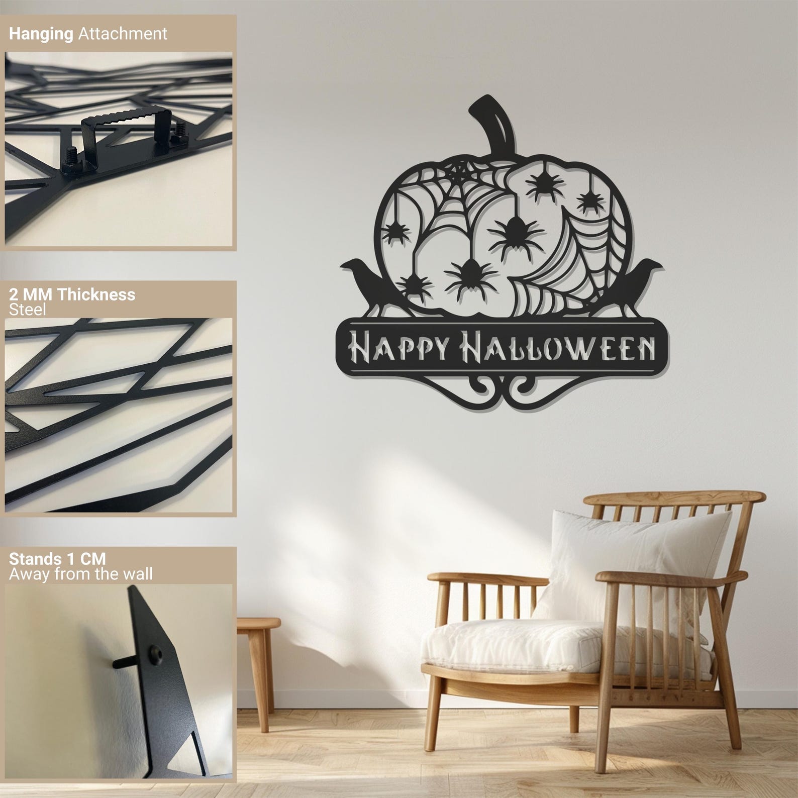 Happy Halloween Metal Wall Art