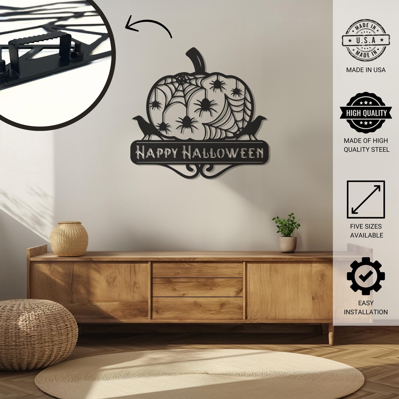 Happy Halloween Metal Wall Art