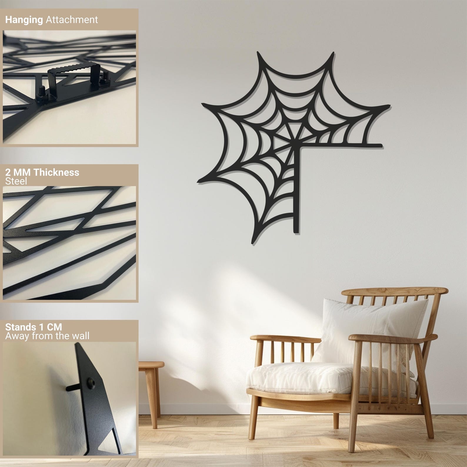 Spider Door Entrance Halloween Theme Metal Wall Art