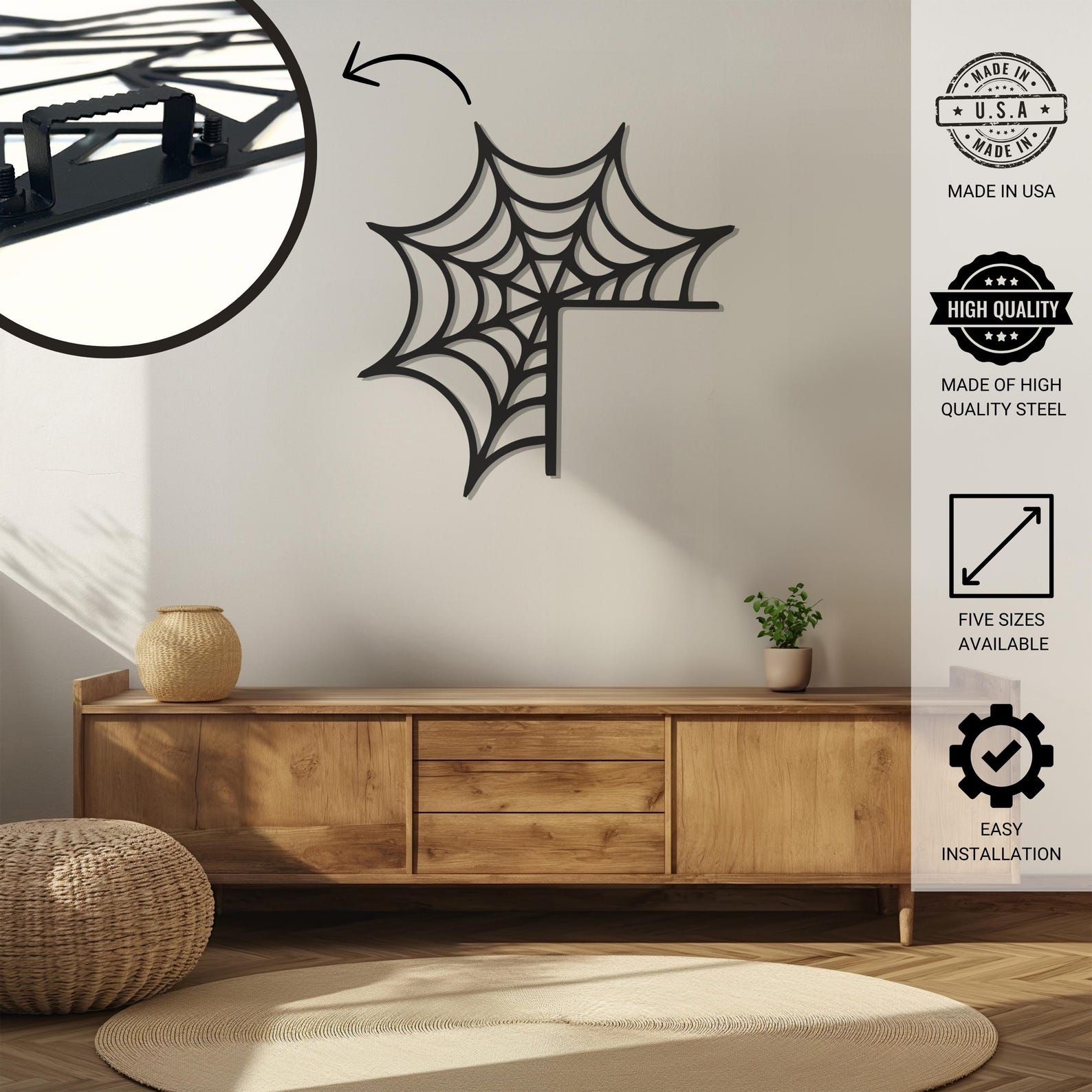 Spider Door Entrance Halloween Theme Metal Wall Art