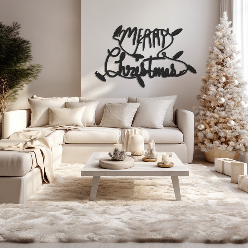 Merry Christmas Printed Wall, Wall Decor, Metal Wall art