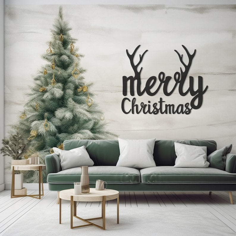 Merry Christmas Wall, Wall Decor, Metal Wall art