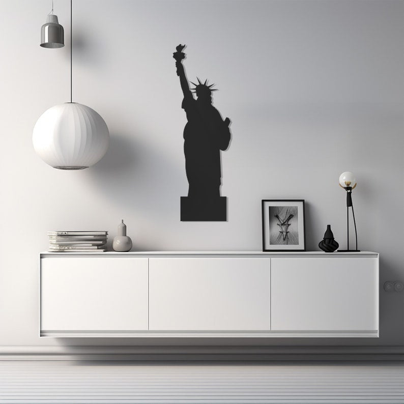 Liberty Silhouette Metal Wall Art for Living Rooms, Entryway - Modern Indoor/Outdoor Decor