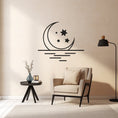 Load image into Gallery viewer, Star Pattern Metal Wall Art, Unique Moon Design Wall Decor
