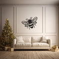 Load image into Gallery viewer, Large Bee Metal Wall Art for Garden Room, Patio - Nature-Inspired Outdoor Decor
