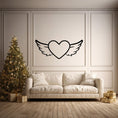 Load image into Gallery viewer, Winged Heart Metal Wall Art for Romantic Decor, Bedroom - Love Symbol
