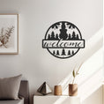 Load image into Gallery viewer, Welcome Metal Wall Art for Entryway, Living Room and Circular Outdoor Wall Hanging
