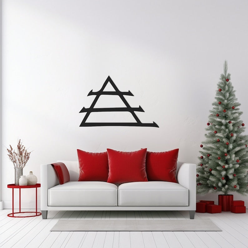 Modern Abstract Geometric Metal Wall Art, Minimalist Triangular Design for Contemporary Home Decor