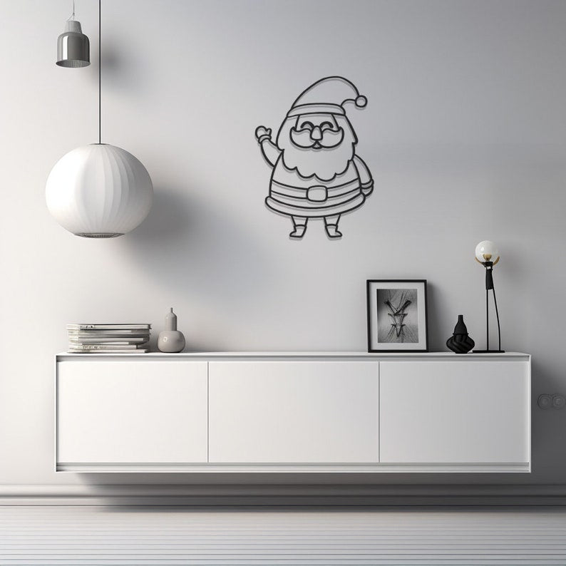 Santa Claus Metal Wall Art for Festive Home, Office