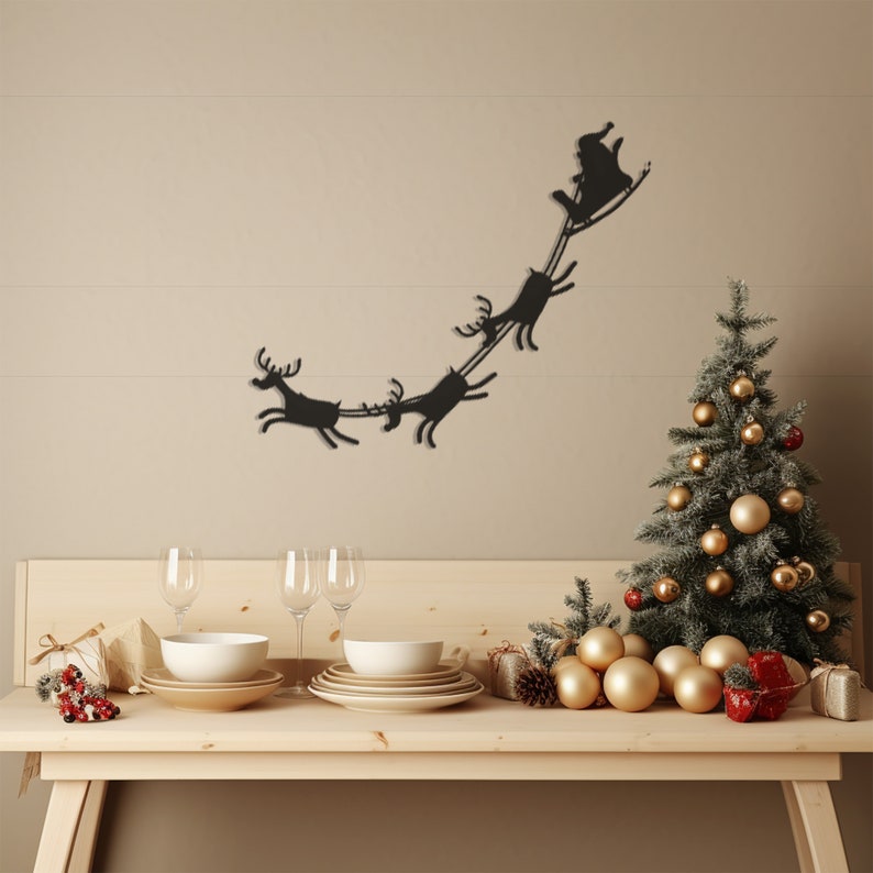 Unique Santa Printed Design, Christmas Themed Metal Wall Decor