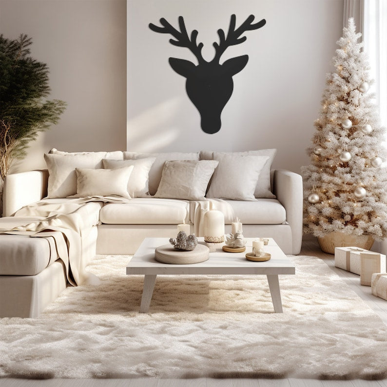 Silhouette Reindeer Wall, Wall Decor, Metal Wall art