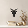 Load image into Gallery viewer, Silhouette Reindeer Metal Wall Art for Cozy Cabins, Rustic Living Room Woodland Decor
