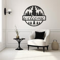 Load image into Gallery viewer, Welcome Metal Wall Art for Entryway, Living Room and Circular Outdoor Wall Hanging
