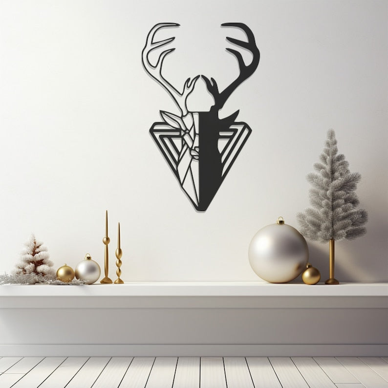 Rustic Deer Silhouette Wall, Wall Decor, Metal Wall art