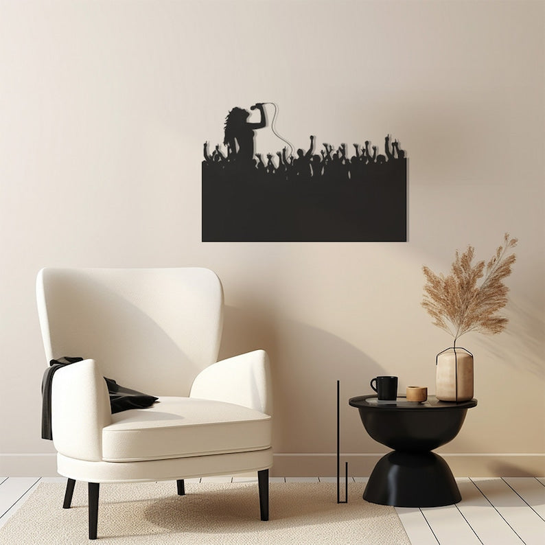 Concert Scene Metal Wall Art, Urban Musical Decor