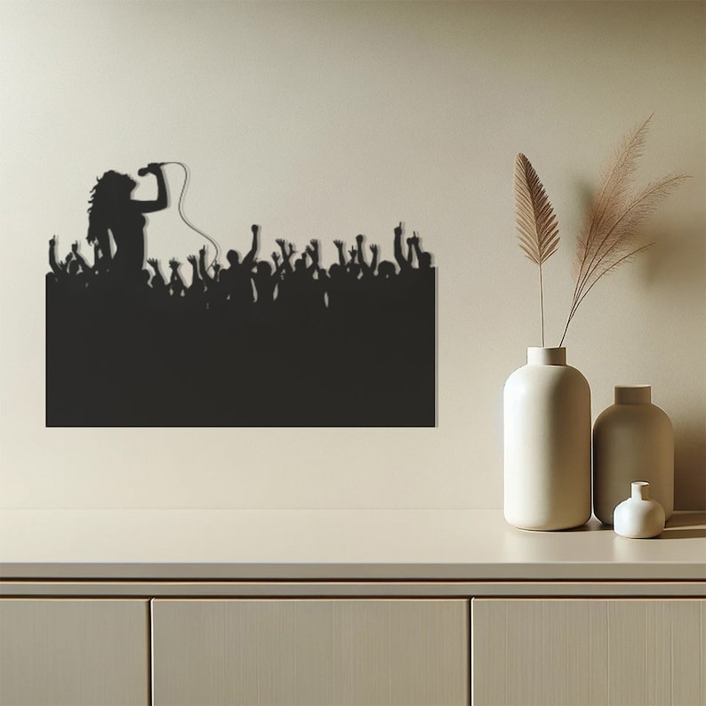 Concert Scene Metal Wall Art, Urban Musical Decor