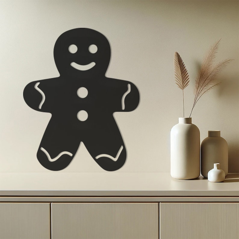 Modern Metal Wall Art, Gingerbread-Inspired Design