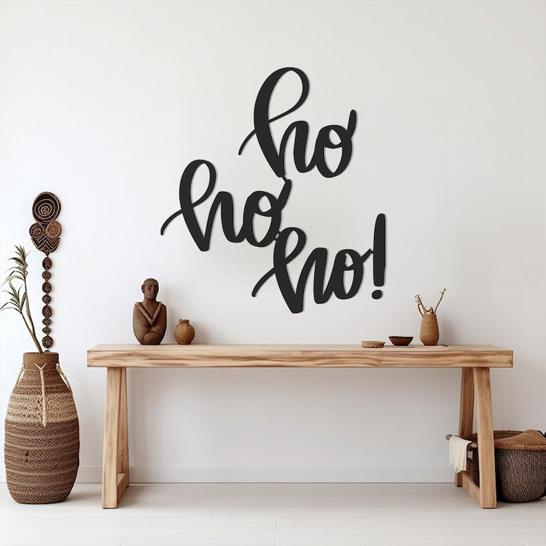 Ho Ho Ho Wall, Wall Decor, Metal Wall art