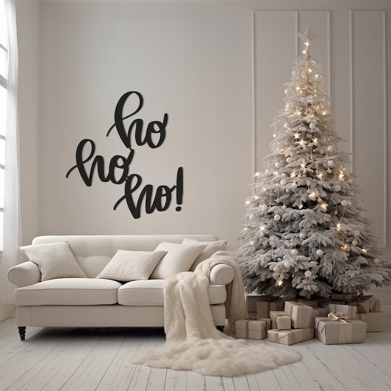 Ho Ho Ho Metal Wall Art for Living Room, Entryway