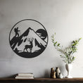 Load image into Gallery viewer, Rustic Mountain Scene Metal Wall Art, Outdoor Nature Inspired Decor
