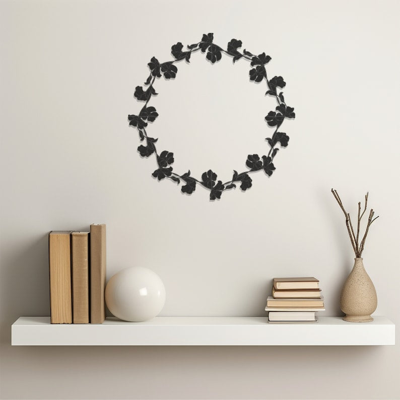 Chic Flower Decor Wall, Wall Decor, Metal Wall art