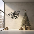 Load image into Gallery viewer, Large Bee Metal Wall Art for Garden Room, Patio - Nature-Inspired Outdoor Decor
