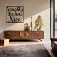 Load image into Gallery viewer, Naughty the New Nice, Christmas Metal Wall Art - Holiday Quote Decor
