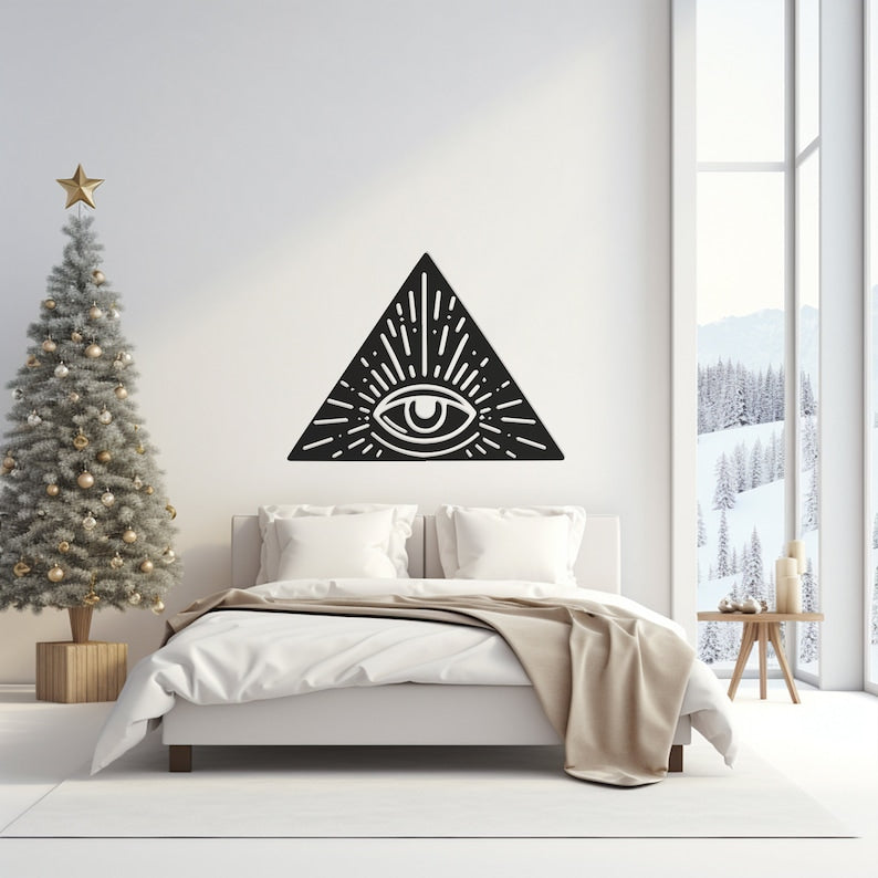 All-Seeing Eye Metal Wall Art, Illuminati Triangle Symbol