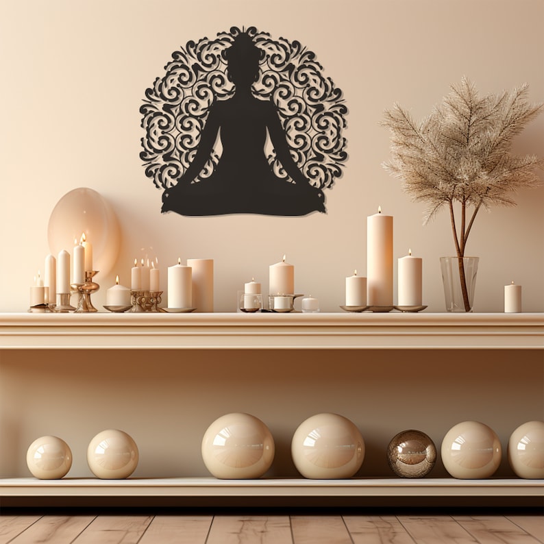 Zen Yoga Wall, Wall Decor, Metal Wall art