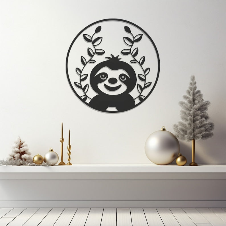 Sloth Wall, Wall Decor, Metal Wall art