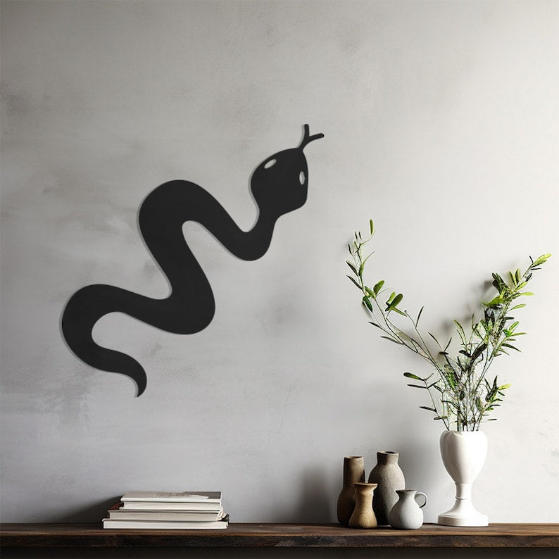 Sculpted Serpent Decor Wall, Wall Decor, Metal Wall art