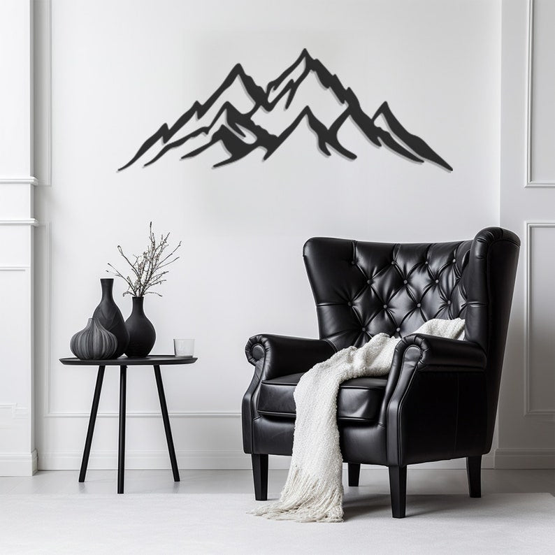 Abstract Mountain Art Wall, Wall Decor, Metal Wall art