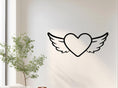 Load image into Gallery viewer, Winged Heart Wall, Wall Decor, Metal Wall art
