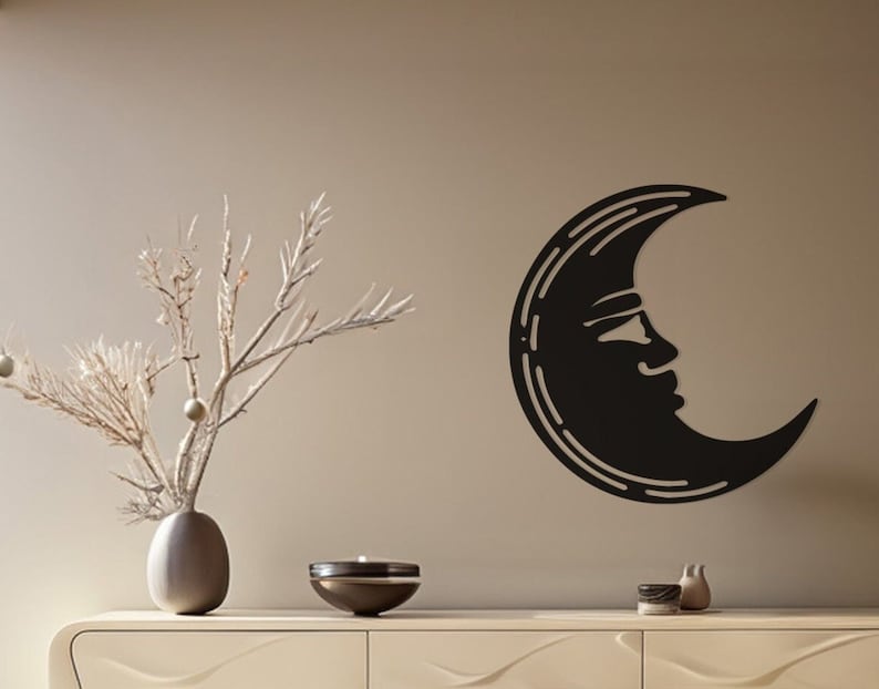 Crescent Moon Wall, Wall Decor, Metal Wall art