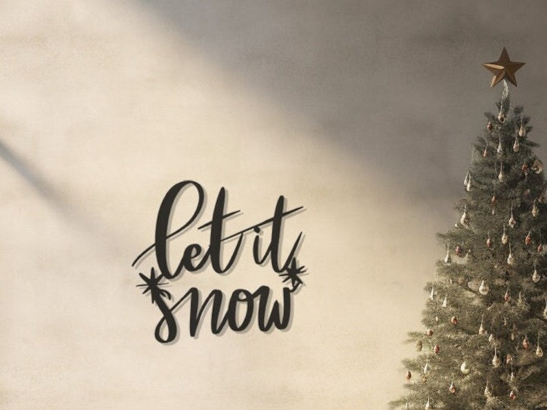 Let It Snow Elegant Wall, Wall Decor, Metal Wall art