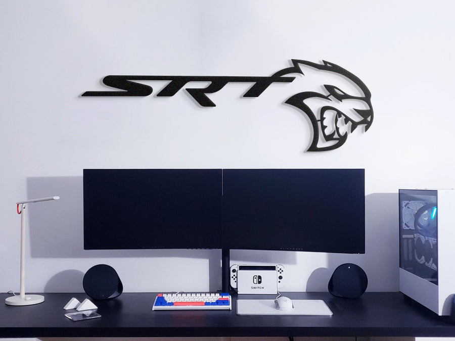 SRT Metal Car Emblem, Wall Decor, Metal Wall art