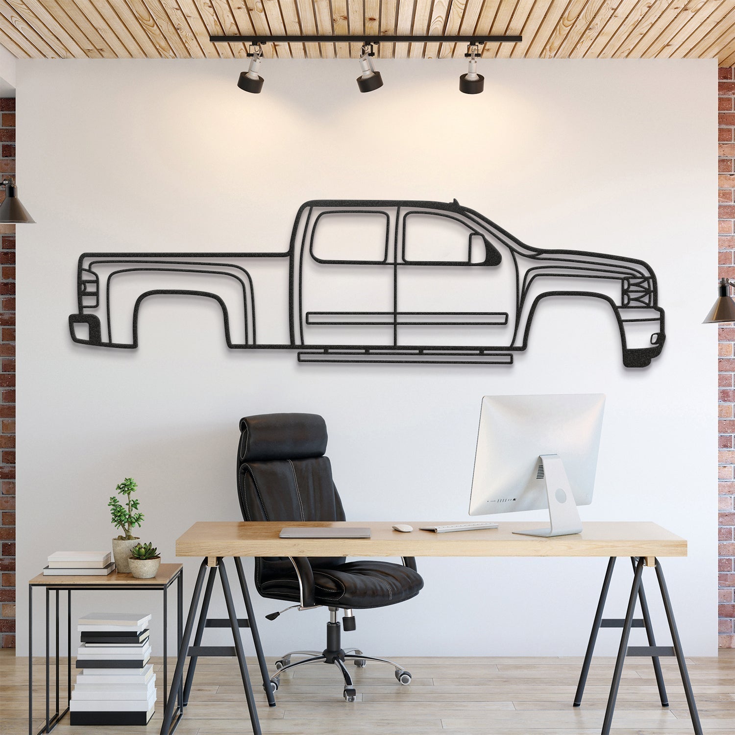 2007 Silverado 1500 2nd Gen Metal Silhouette, Metal Wall art