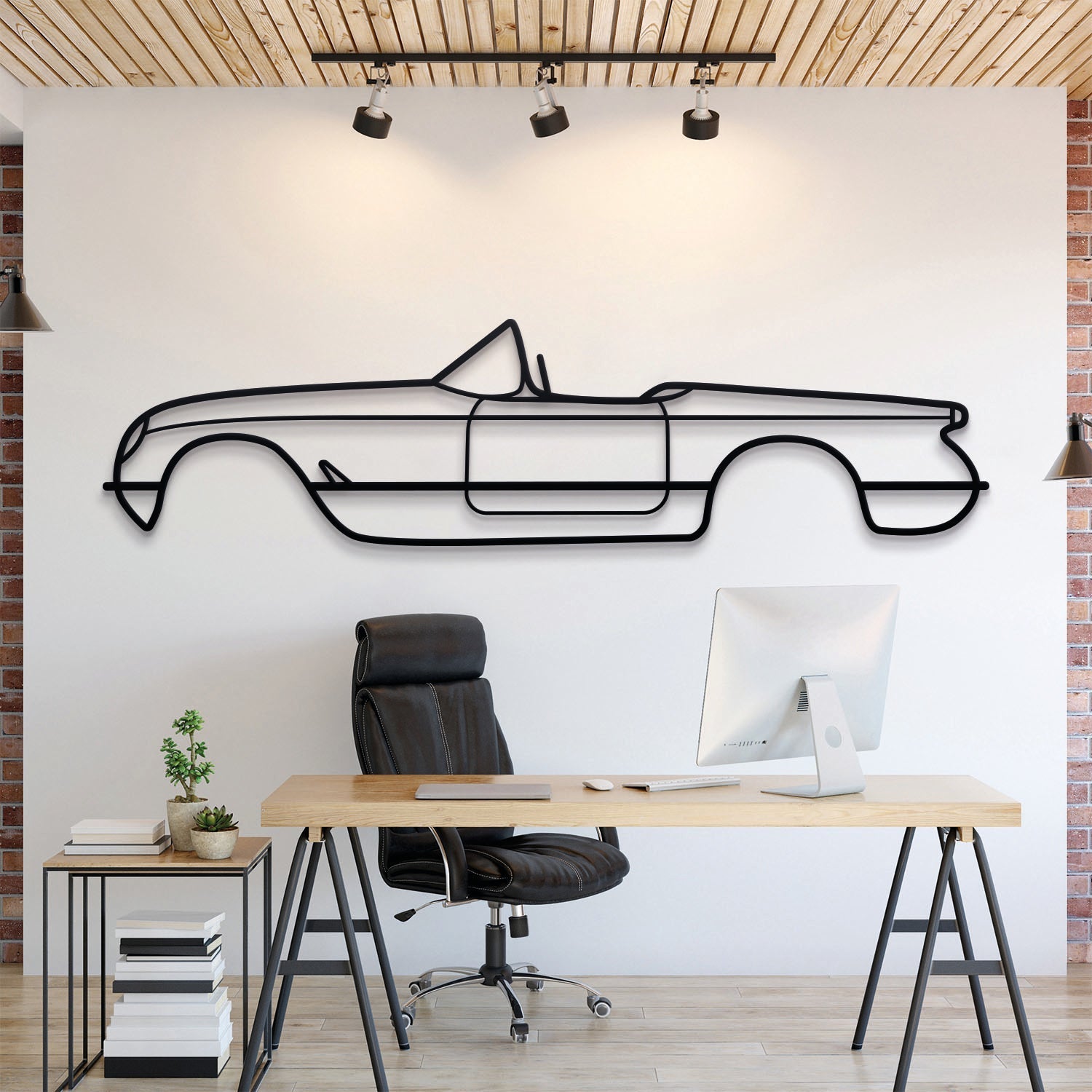 1953 Corvette Metal Silhouette, Wall Decor, Metal Wall art