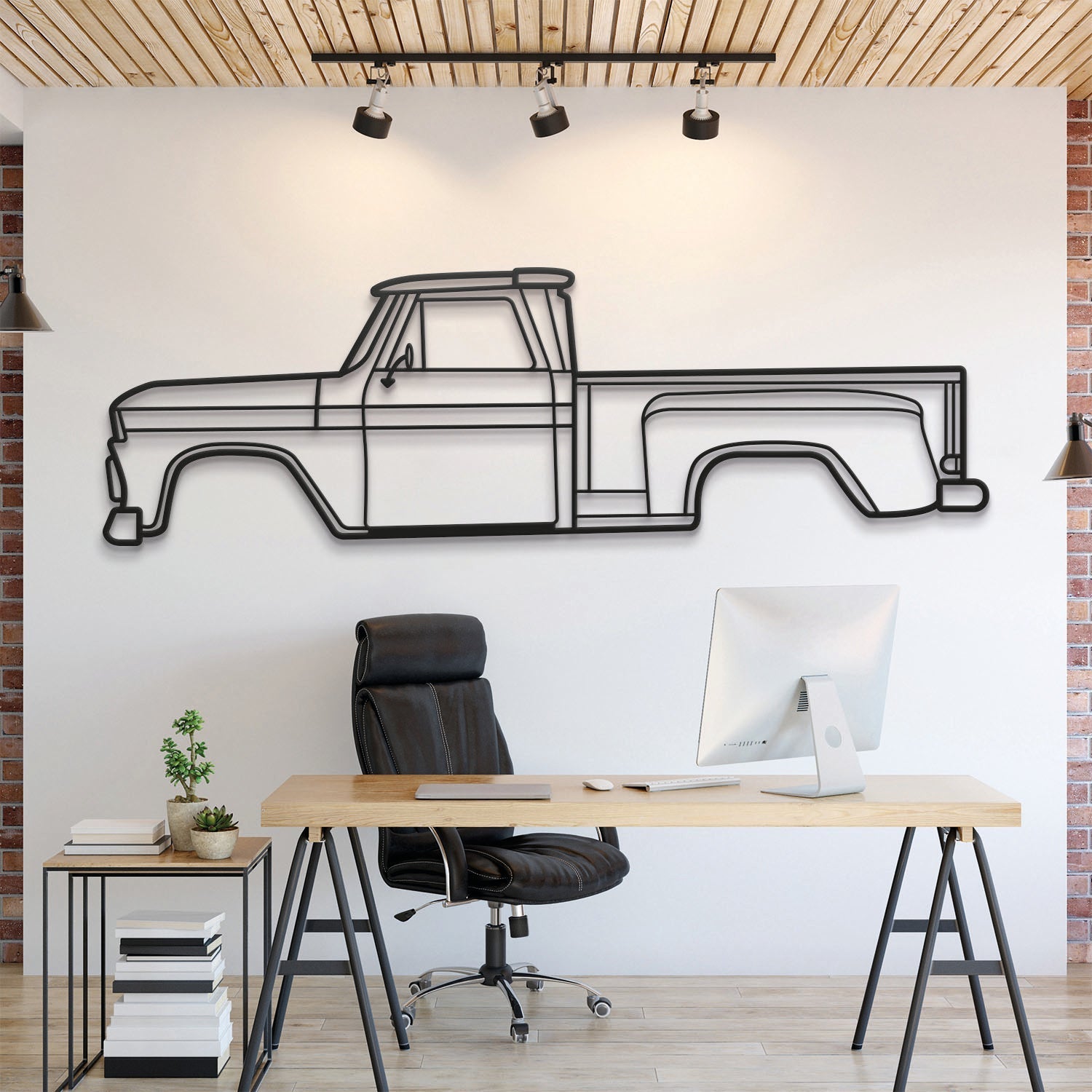 1965 C10 Stepside Pickup Metal Silhouette, Wall Decor, Metal Wall art