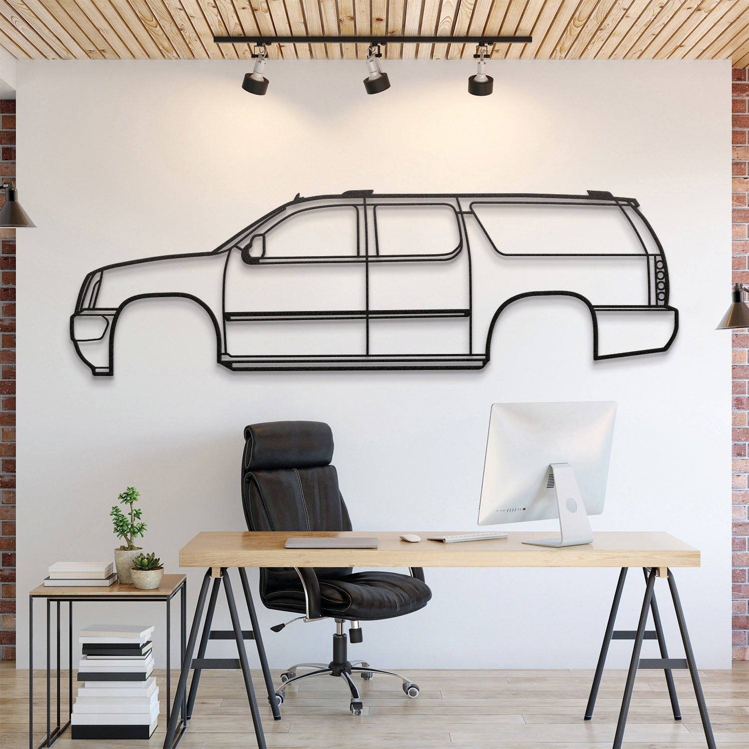 2007 Yukon 3rd Gen Metal Silhouette, Wall Decor, Metal Wall art