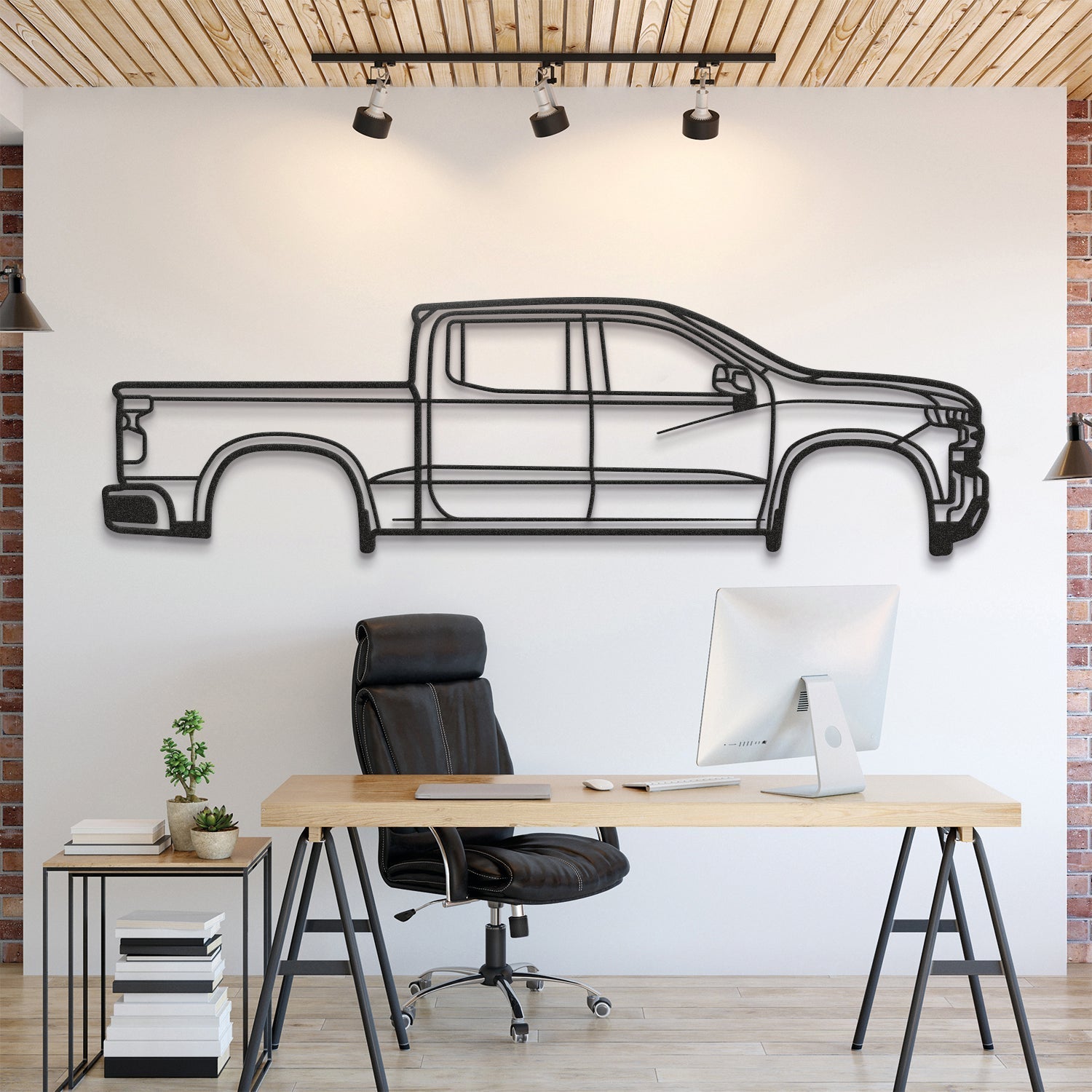 2019 Silverado 1500 4th Gen Metal Silhouette, Metal Wall art