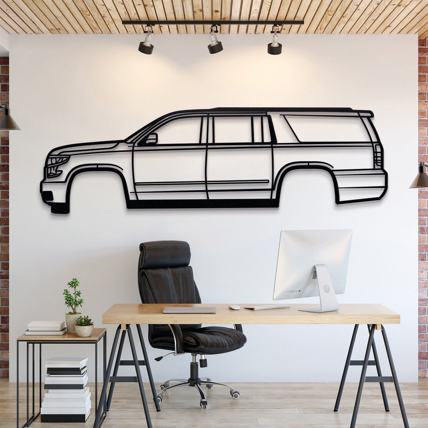 2015 Suburban 11th Gen Metal Silhouette, Wall Decor, Metal Wall art